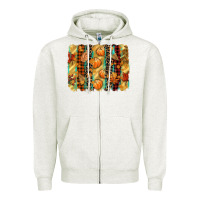Oatmeal Heather fall brushstroke Zipper Hoodie - CowGirlArtShop