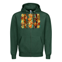 Sports Green fall brushstroke Zipper Hoodie - CowGirlArtShop