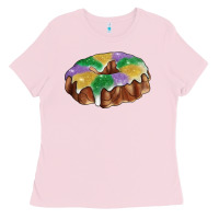 Bubblegum Pink Mardi gras king cake Ladies Tee - RanaPortraitStore