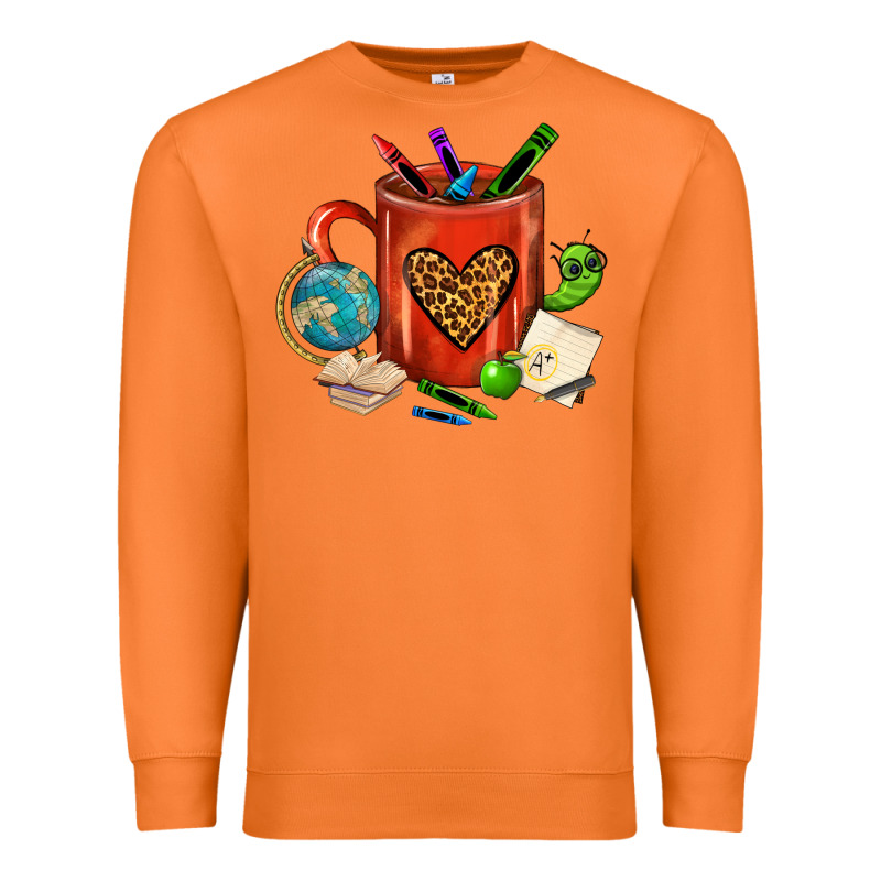 Teacher Crayons Coffee Mug Premium Sweatshirt by FaDigitalArtStudio | Teevron
