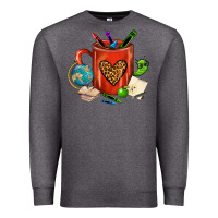 Charcoal Heather teacher crayons coffee mug Premium Sweatshirt - FaDigitalArtStudio