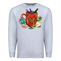 Heather Grey teacher crayons coffee mug Premium Sweatshirt - FaDigitalArtStudio