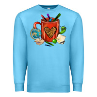 Ocean Blue teacher crayons coffee mug Premium Sweatshirt - FaDigitalArtStudio