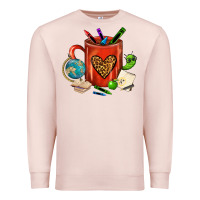 Pale Pink teacher crayons coffee mug Premium Sweatshirt - FaDigitalArtStudio