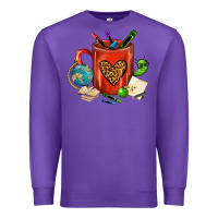 Purple teacher crayons coffee mug Premium Sweatshirt - FaDigitalArtStudio