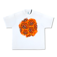 White Thanksgiving Turkey With Tartan Patch Urban Heavy Tee - BundleAndBundleShop