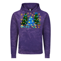 Cloud Purple Hannukah Christmas trees Vintage Hoodie - NancyCooperArtShop