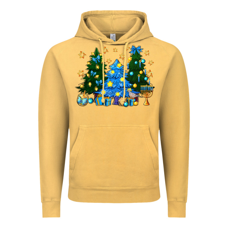 Hannukah Christmas Trees Vintage Hoodie by NancyCooperArtShop | Teevron