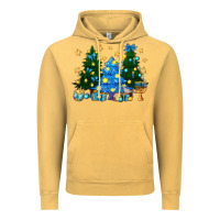 Vintage Mustard Hannukah Christmas trees Vintage Hoodie - NancyCooperArtShop