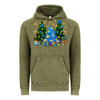 Vintage Olive Hannukah Christmas trees Vintage Hoodie - NancyCooperArtShop