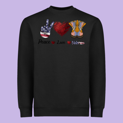 Peace Love Veteran Heavyweight Sweatshirt Designed By Bettercallsaul