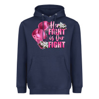 Navy her fight is our fight Breast cancer awareness Heavyweight Hoodie - FaDigitalArtStudio