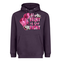 Plum her fight is our fight Breast cancer awareness Heavyweight Hoodie - FaDigitalArtStudio