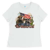 White chill the fourth out cows 4th july america Ladies Tee - NancyCooperArtShop