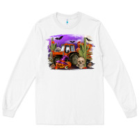 White Halloween tractor Long Sleeve Tee - RanaPortraitStore