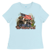 Baby Blue chill the fourth out cows 4th july america Ladies Tee - NancyCooperArtShop