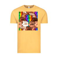Vintage Mustard Pride lgbtq fists seamless pattern Vintage Tee - BundleAndBundleShop