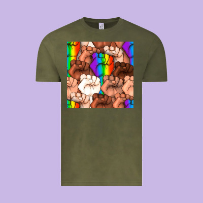 Pride Lgbtq Fists Seamless Pattern Vintage Tee Designed By Bundleandbundleshop