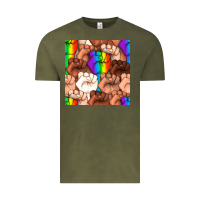 Vintage Olive Pride lgbtq fists seamless pattern Vintage Tee - BundleAndBundleShop