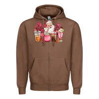 Chestnut pink christmas pink tree santa coffe cups Zipper Hoodie - CowGirlArtShop