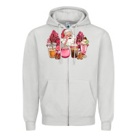 Dove Grey pink christmas pink tree santa coffe cups Zipper Hoodie - CowGirlArtShop