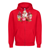 Red pink christmas pink tree santa coffe cups Zipper Hoodie - CowGirlArtShop