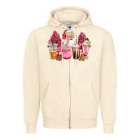 Sandshell pink christmas pink tree santa coffe cups Zipper Hoodie - CowGirlArtShop