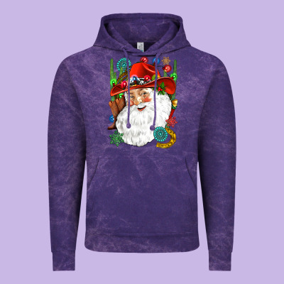 Cowboy Santa Vintage Hoodie Designed By Nancycooperartshop
