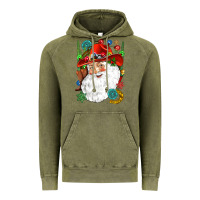 Vintage Olive Cowboy Santa Vintage Hoodie - NancyCooperArtShop