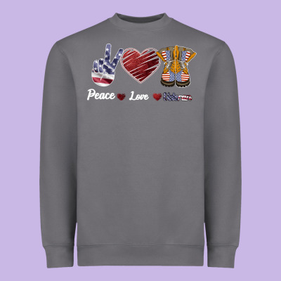 Peace Love Veteran Heavyweight Sweatshirt Designed By Bettercallsaul