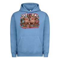 Pigment Pebble Blue Happy Easter Urban Hoodie - CowhideDigitalArt