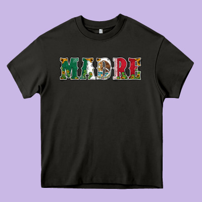 Mexican Flag Madre Heavy Core Tee Designed By Jasminsmagicworld