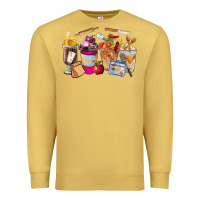 Antique Gold Lunch Lady Coffee Cups Premium Sweatshirt - FaDigitalArtStudio