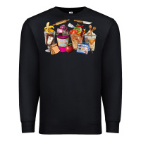 Black Lunch Lady Coffee Cups Premium Sweatshirt - FaDigitalArtStudio