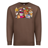 Chestnut Lunch Lady Coffee Cups Premium Sweatshirt - FaDigitalArtStudio