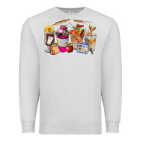 Dove Grey Lunch Lady Coffee Cups Premium Sweatshirt - FaDigitalArtStudio