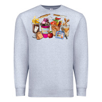 Heather Grey Lunch Lady Coffee Cups Premium Sweatshirt - FaDigitalArtStudio