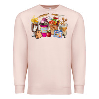Pale Pink Lunch Lady Coffee Cups Premium Sweatshirt - FaDigitalArtStudio