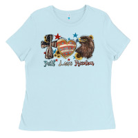 Baby Blue faith love freedom usa Ladies Tee - NancyCooperArtShop