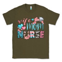Army Green Wife Mom Nurse Classic Tee - BundleAndBundleShop