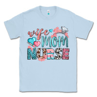 Dusty Blue Wife Mom Nurse Classic Tee - BundleAndBundleShop