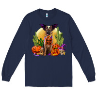 Navy Halloween german shepherd Long Sleeve Tee - RanaPortraitStore