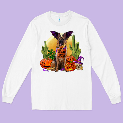 Halloween German Shepherd Long Sleeve Tee Designed By Ranaportraitstore