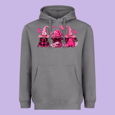 Breast Cancer Afro Gnomies Heavyweight Hoodie Designed By Fadigitalartstudio