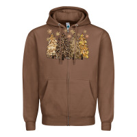 Chestnut merry christmas leopard trees Zipper Hoodie - CowGirlArtShop