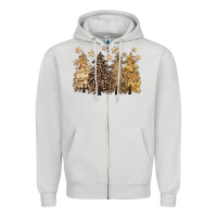 Dove Grey merry christmas leopard trees Zipper Hoodie - CowGirlArtShop
