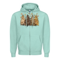 Seafoam merry christmas leopard trees Zipper Hoodie - CowGirlArtShop