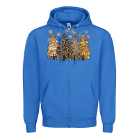 True Royal merry christmas leopard trees Zipper Hoodie - CowGirlArtShop