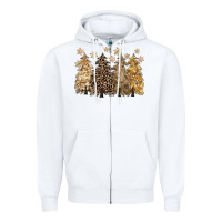 White merry christmas leopard trees Zipper Hoodie - CowGirlArtShop