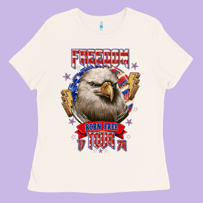 Freedom Born Free Tour 1776 Ladies Tee Designed By Nancycooperartshop
